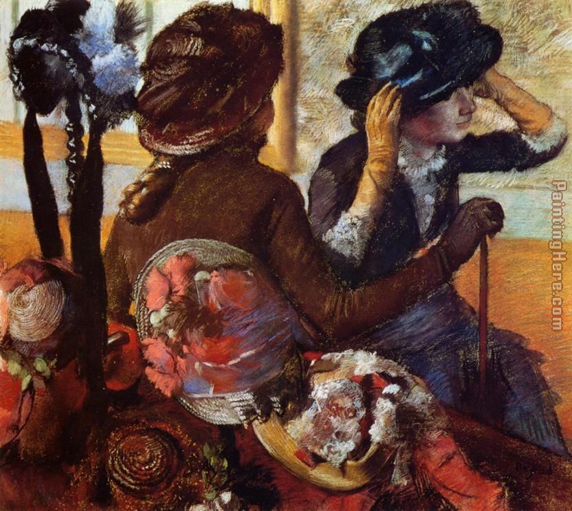 At the Milliners painting - Edgar Degas At the Milliners art painting